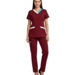 Maroon Housekeeping Tunic With Two Patch Pocket